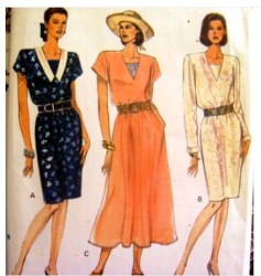 7994 EZ VOGUE STRT-FLARE SS-LS DRESS,DICKEY PATTERN 14-18